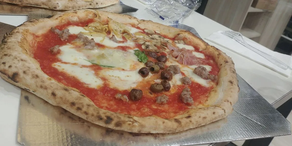 Pizza with Sausage and Olives