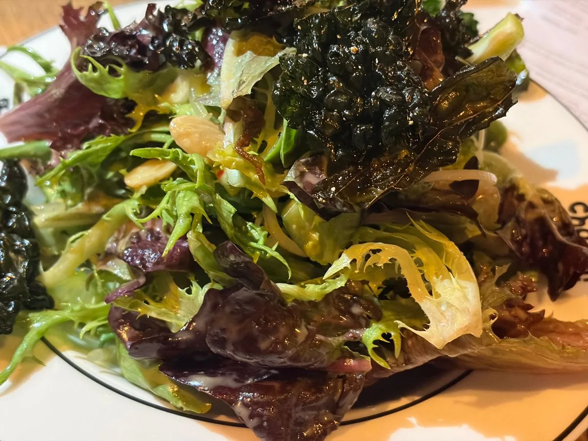 Mixed Greens Salad with Crispy Kale and Toasted Almonds