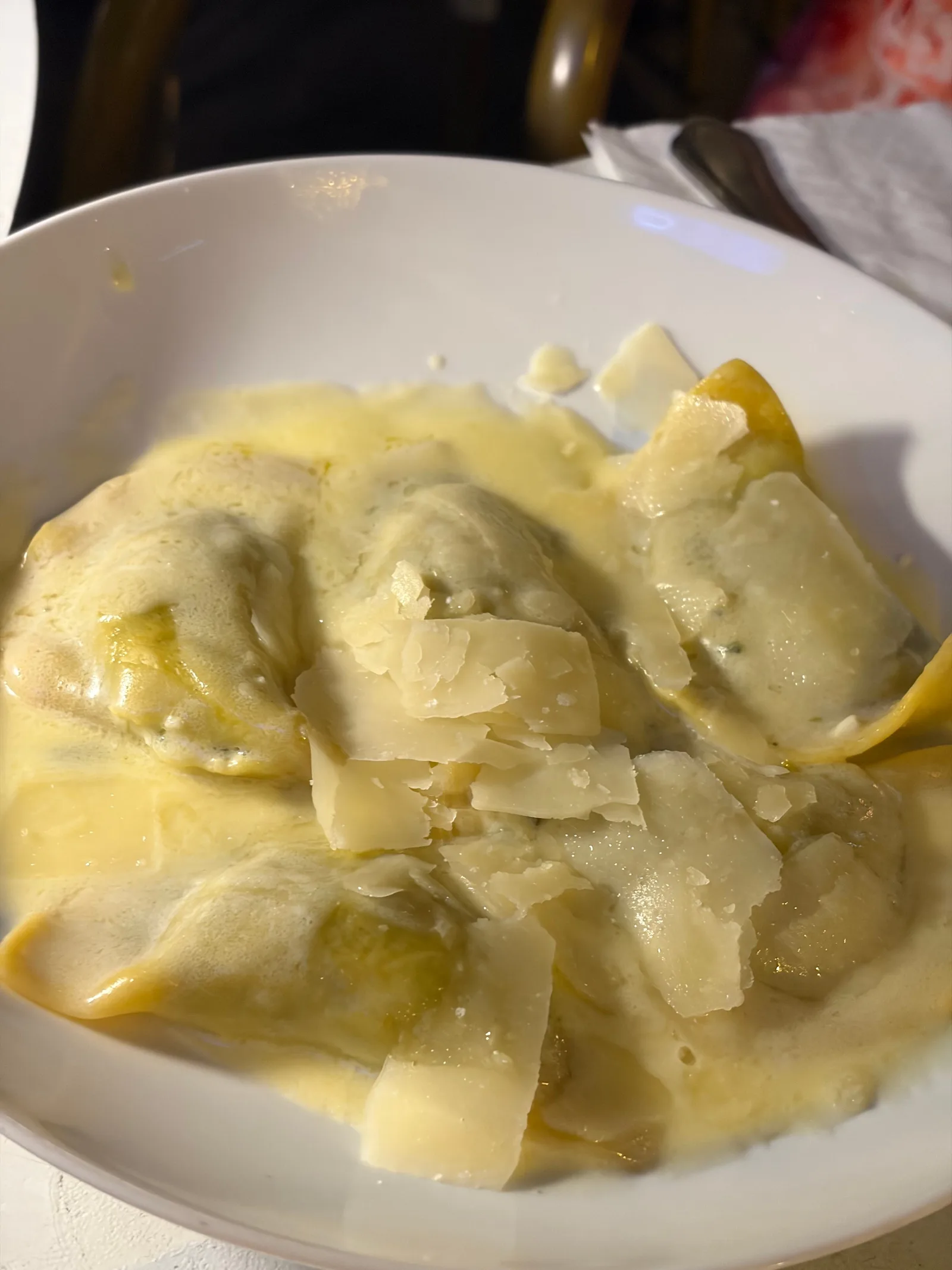 Ravioli with Cream Sauce