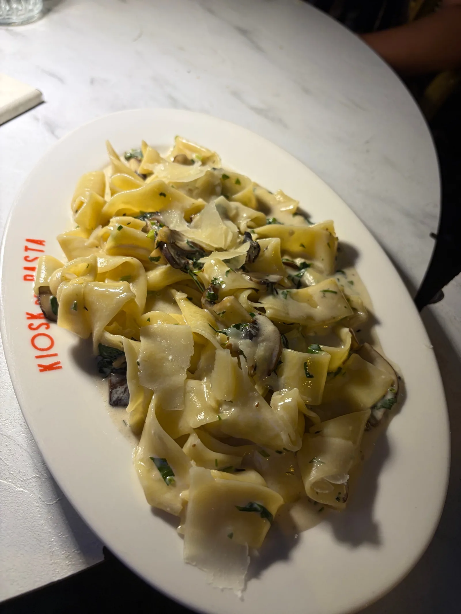 Pappardelle with Mushroom Cream Sauce