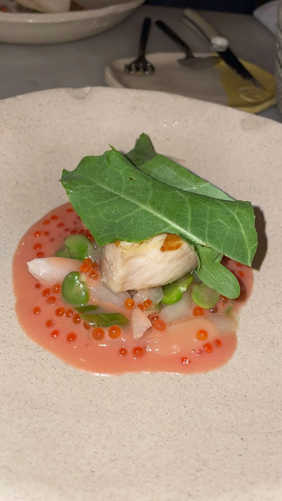Seared Scallop with Roe and Edamame