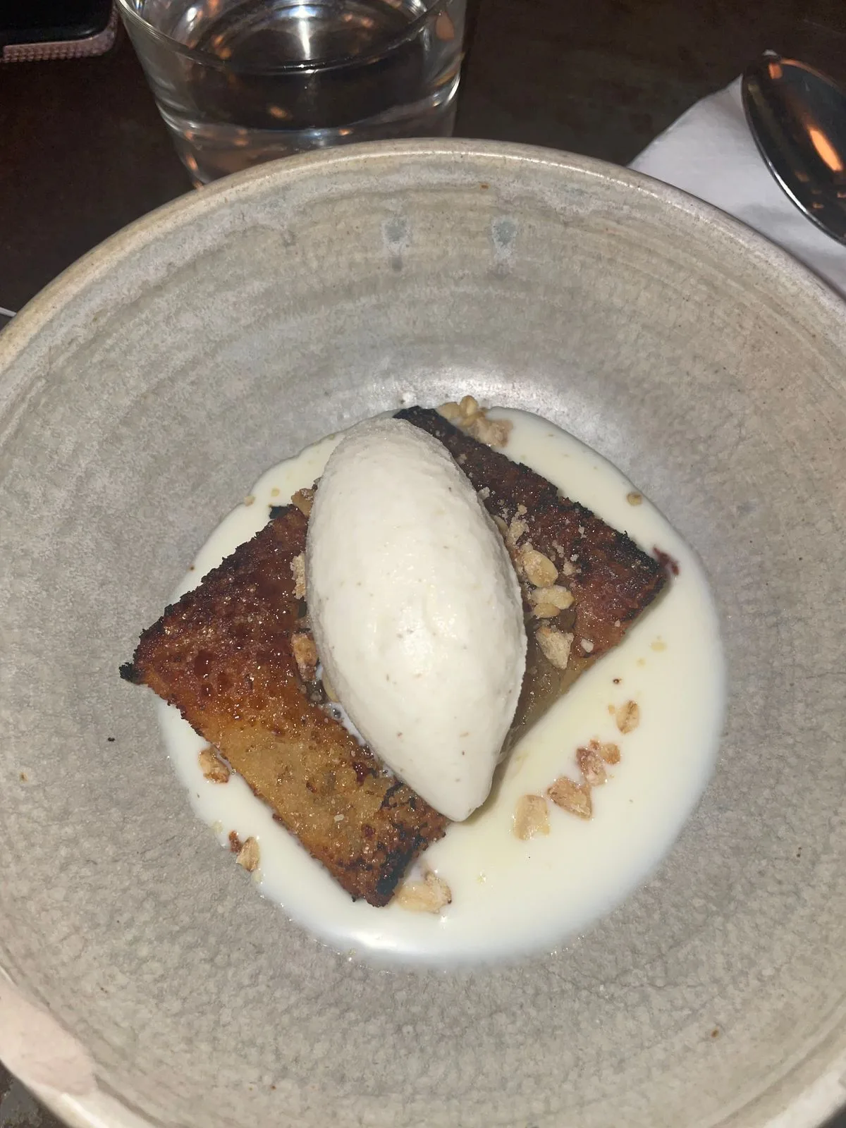 Bread Pudding with Ice Cream