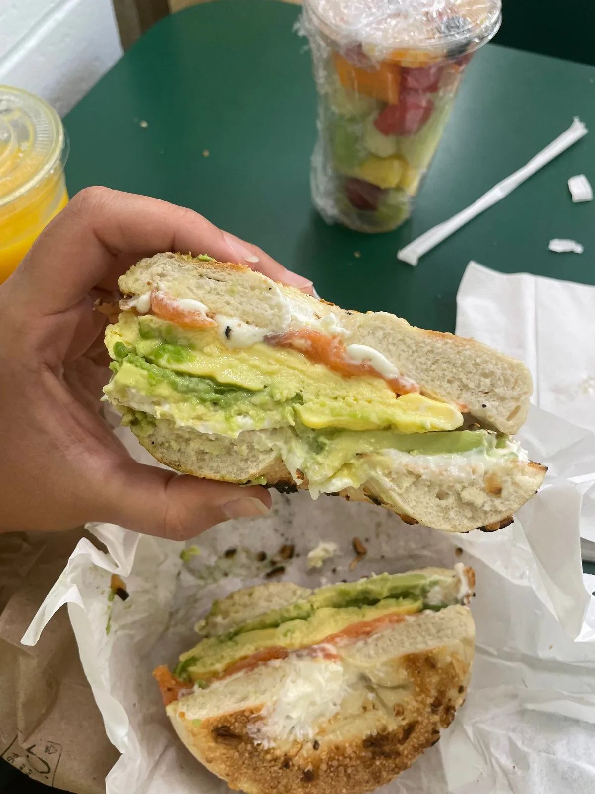 Smoked Salmon and Avocado Bagel