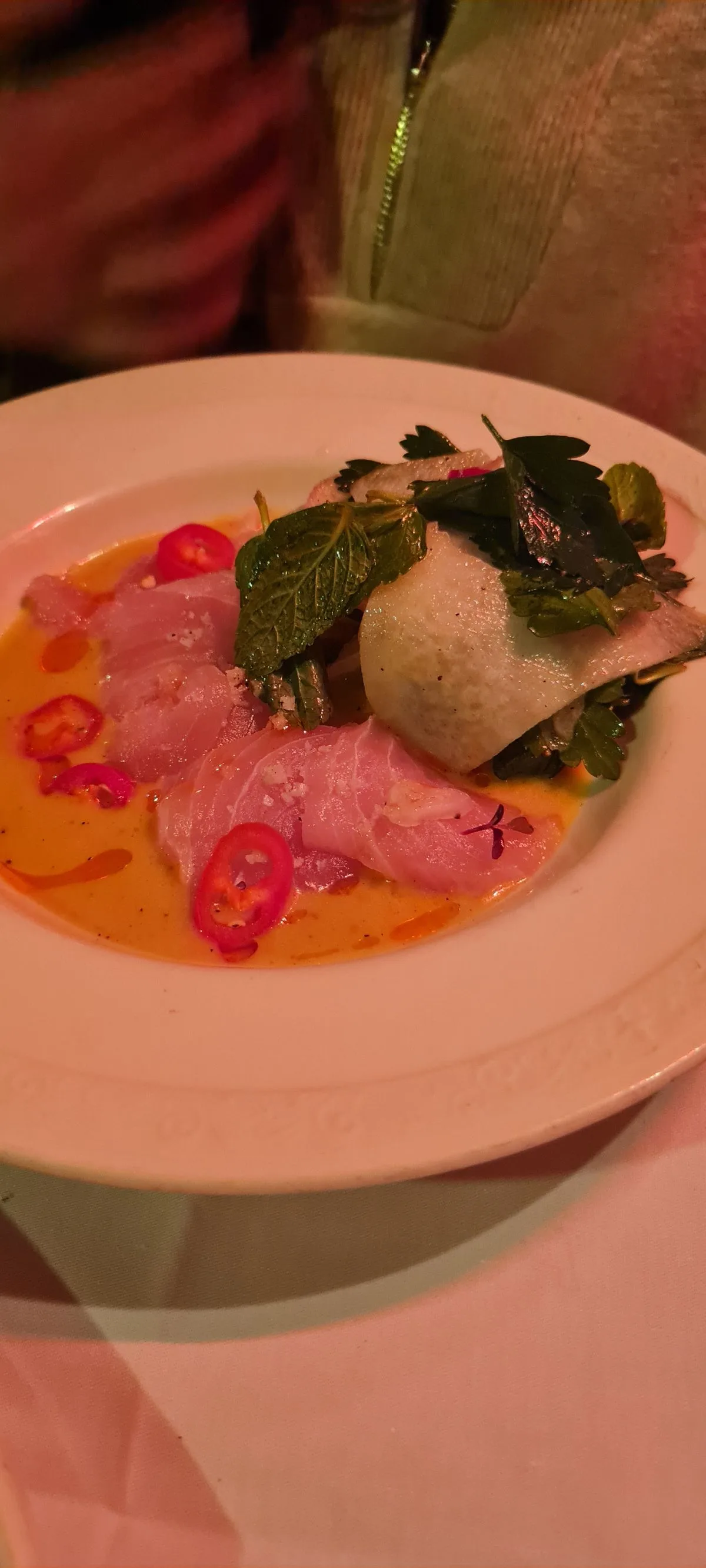 Tuna Crudo with Chili and Herbs