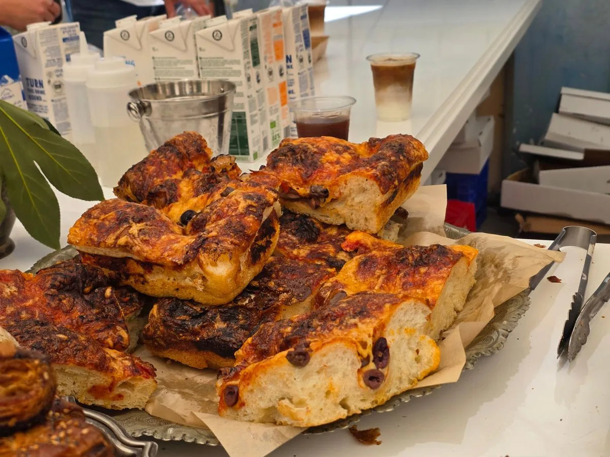 Focaccia with Olives and Cheese