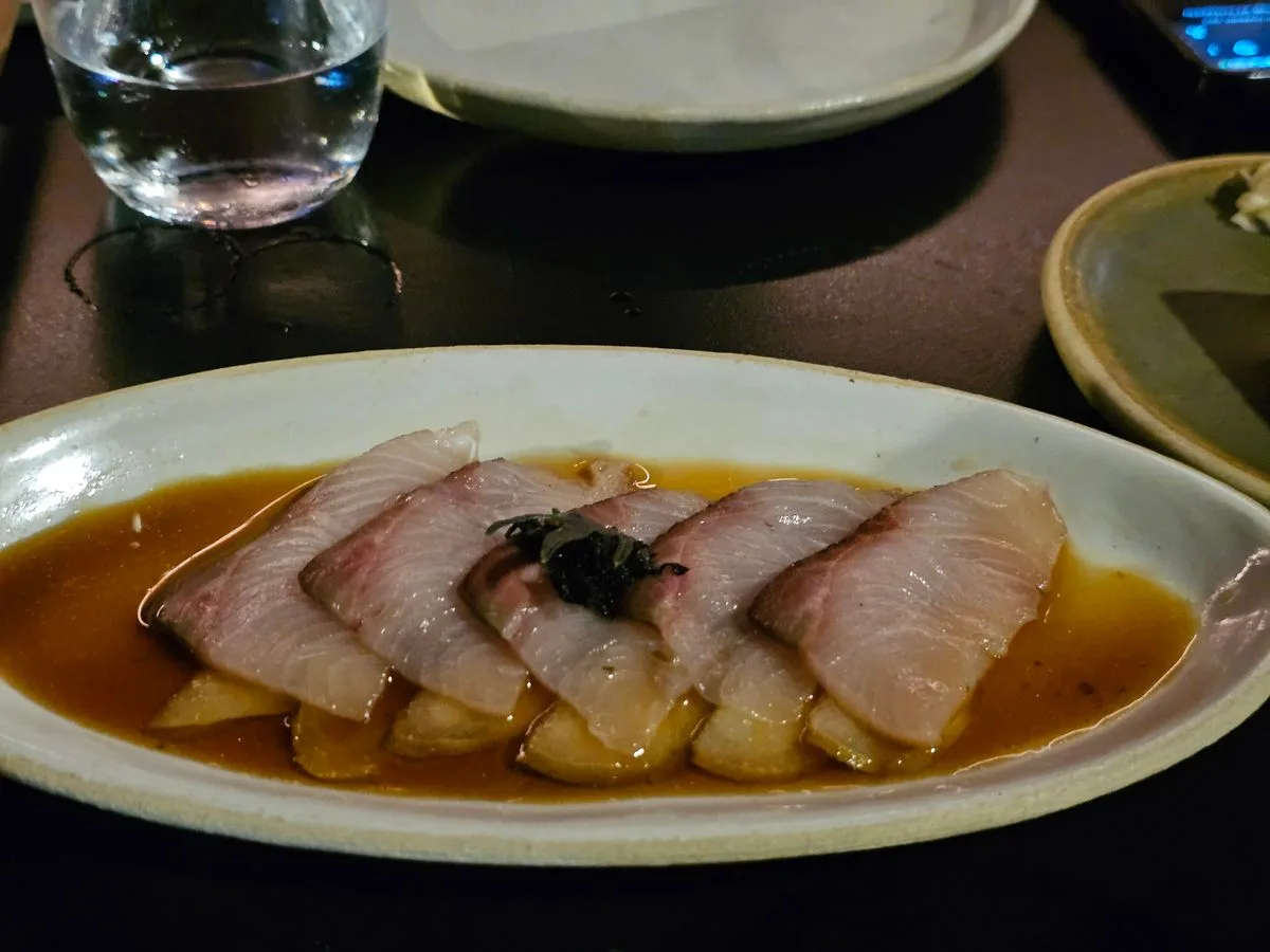 Hamachi Sashimi with Pickled Pear