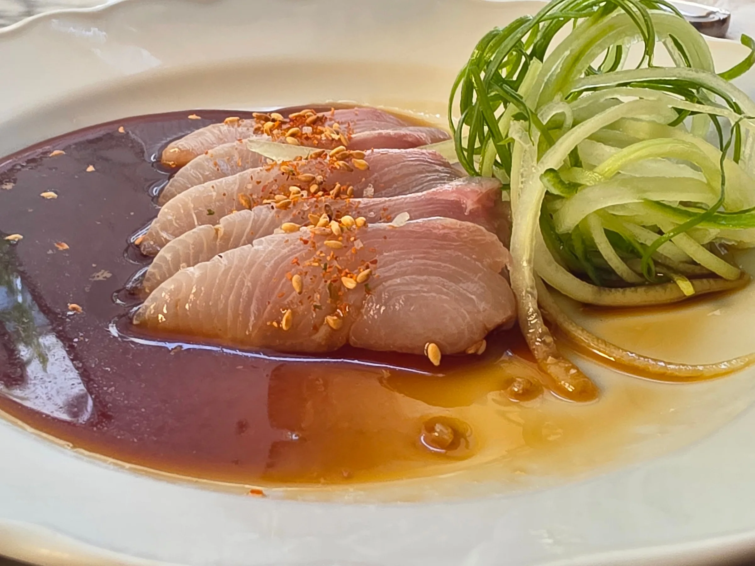 White Fish Sashimi with Ponzu