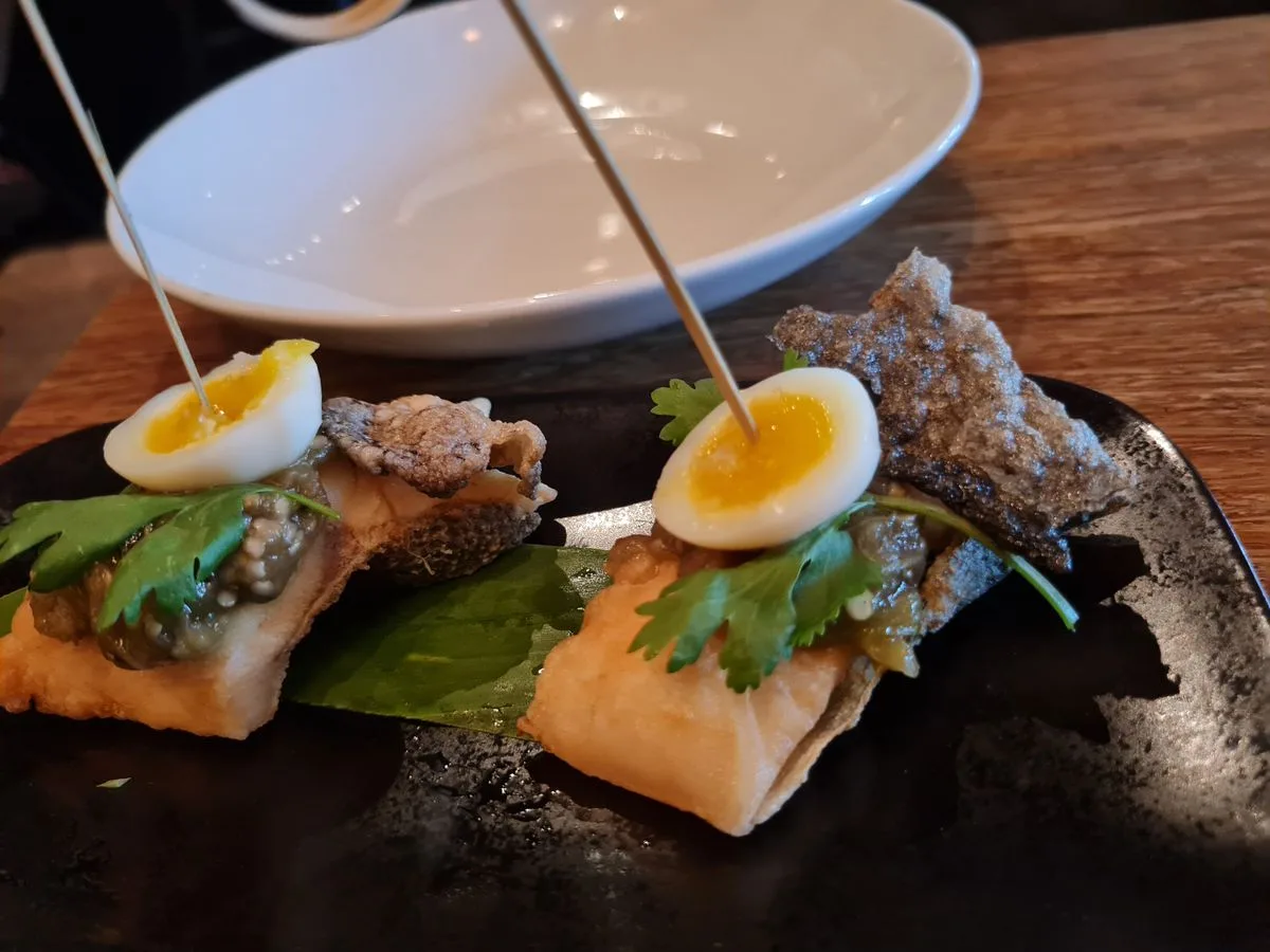 Crispy Fish Bites with Quail Egg